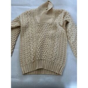 Donegal Knitwear Ireland Mens VINTAGE FISHERMANS Cable KNIT‎ SZ 38 Med 100% WOOL
